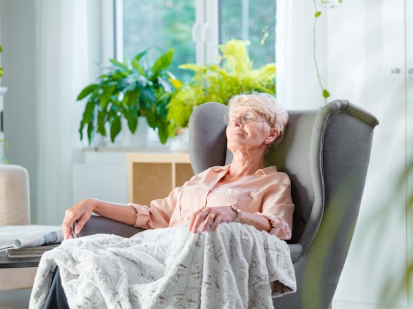 Woman relaxing during her respite