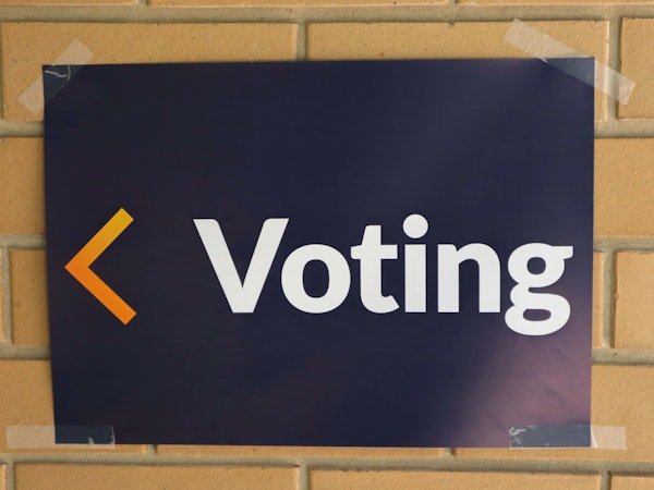 A voting sign