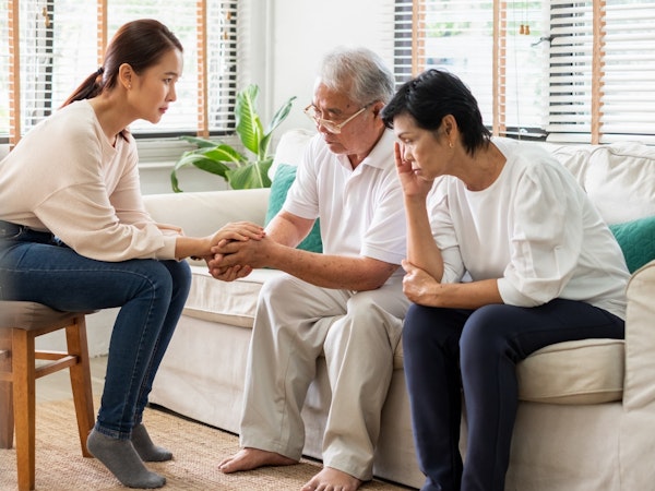 Family discuss aged care options